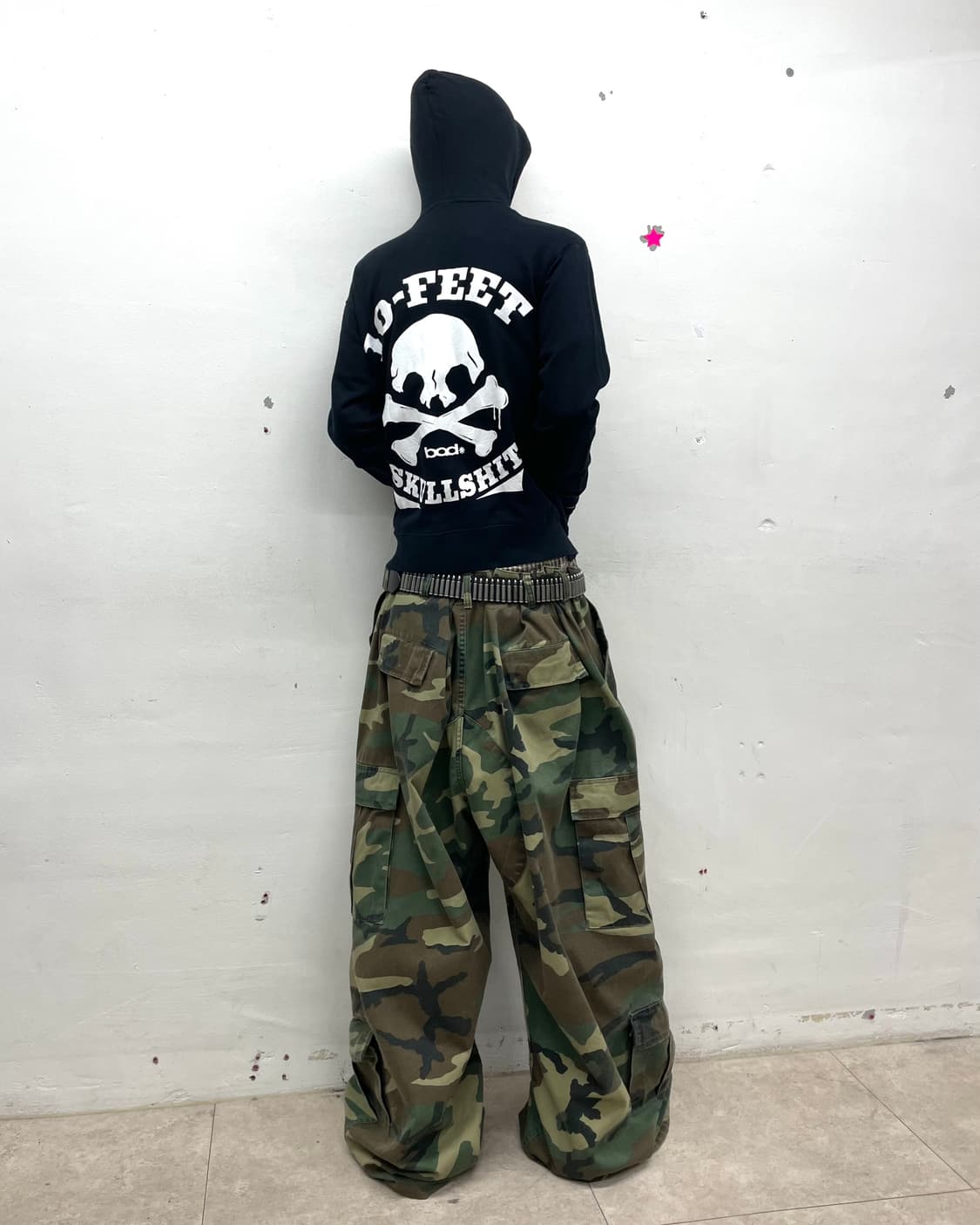 Back Skull Black Hooded Zip-Up 상품이미지5