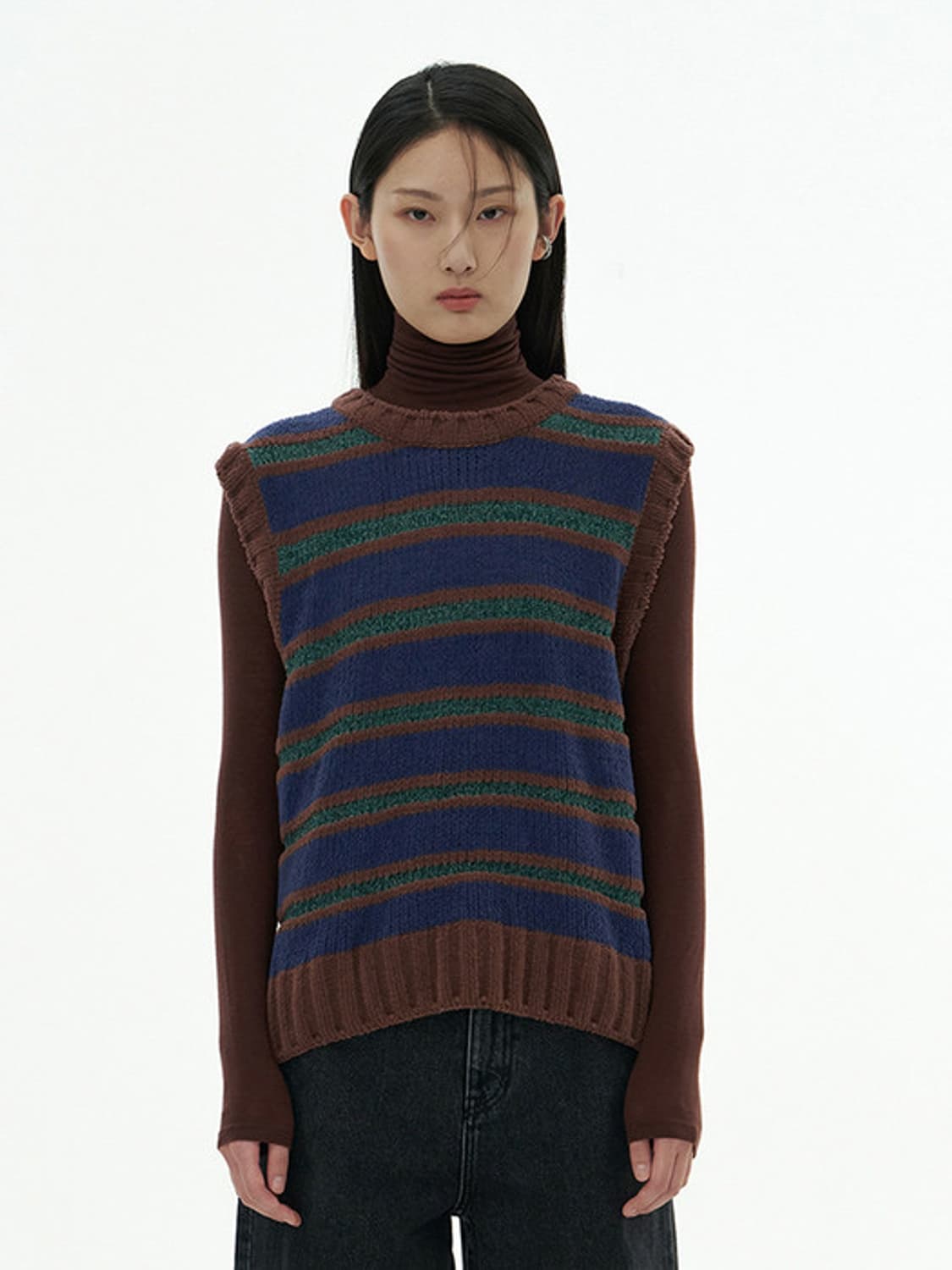 아모멘토 베스트, VELVETY STRIPED VEST 상품이미지1
