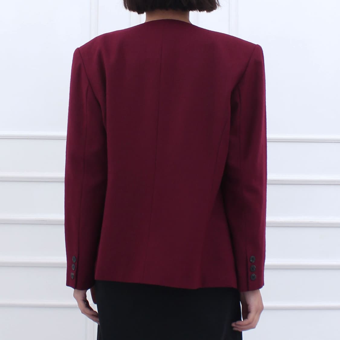 일본 빈티지 버건디 슬릿 라운드넥 자켓 상품이미지2