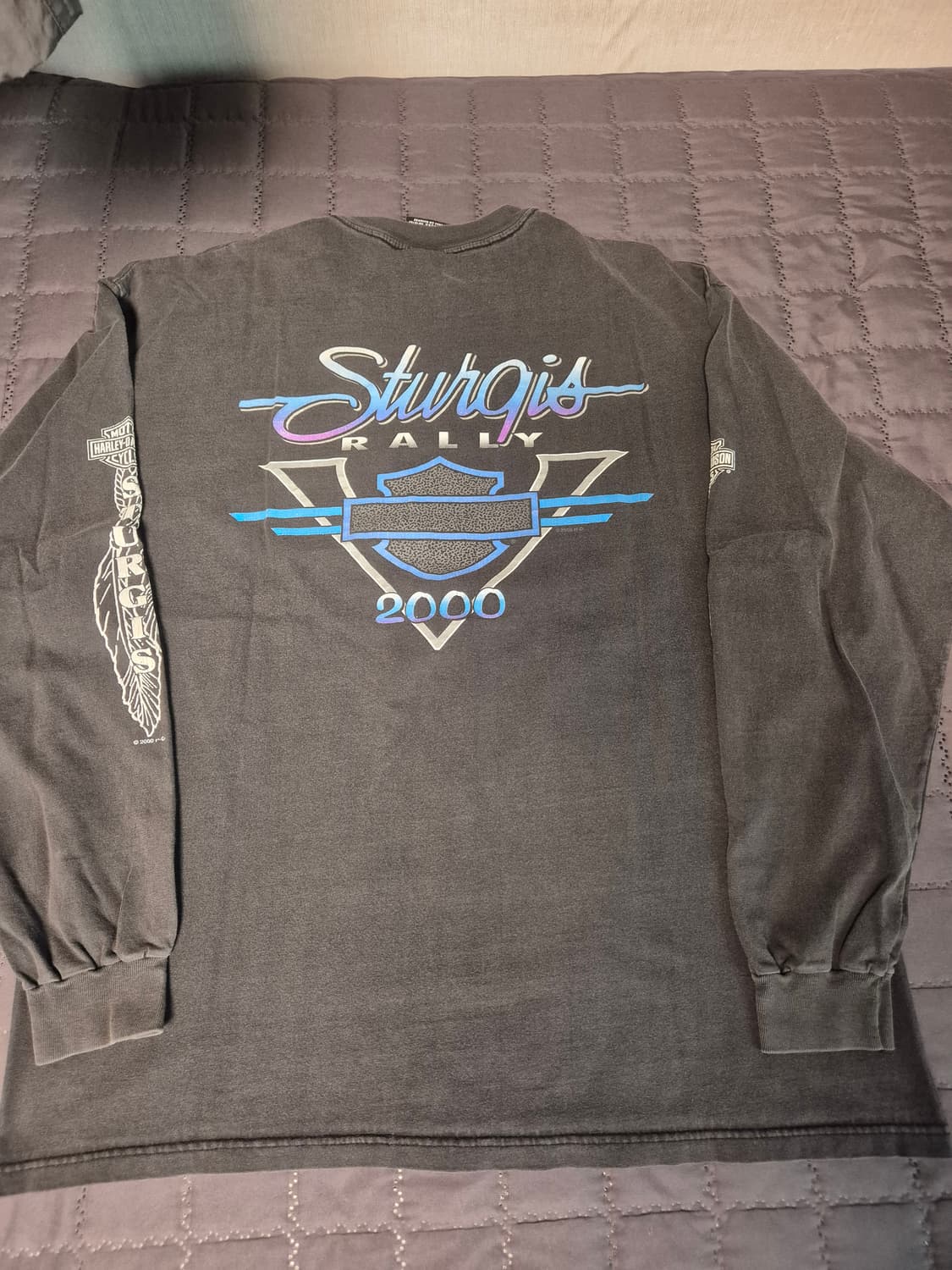 2000s 할리데이비슨 스터지스60주년 긴팔티 XL 상품이미지2