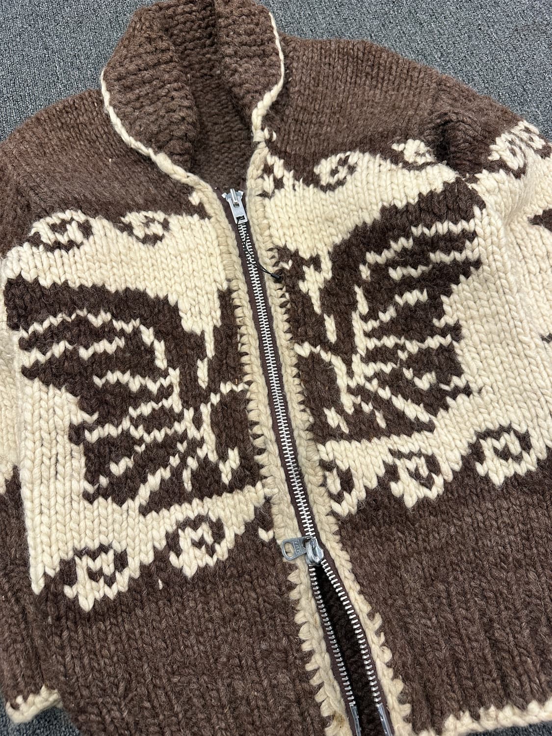 빈티지 코위찬 니트 집업 스웨터 상품이미지3