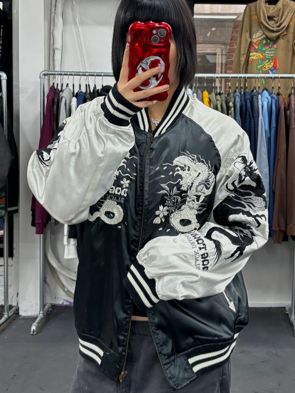 도그타운 블랙 드래곤 퀄팅 스카잔 자켓 상품이미지2