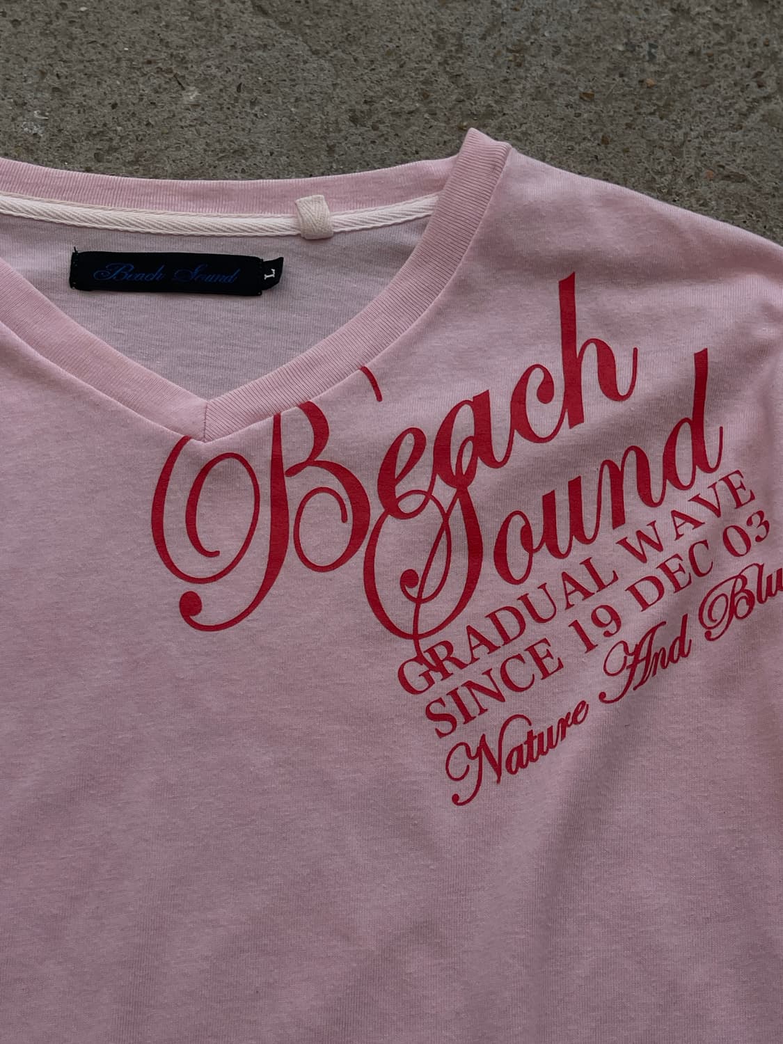 (Beach sound)v neck lettering t 상품이미지3