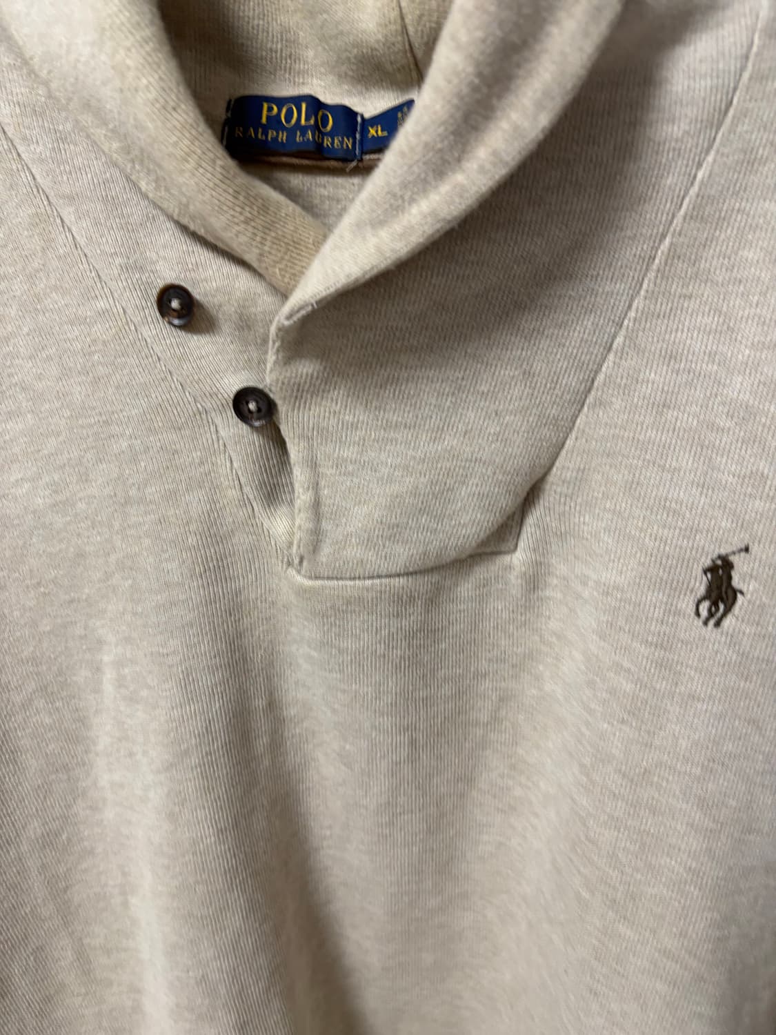 [유일매물!] 폴로 숄 칼라 스웨트 셔츠 베이지 상품이미지6