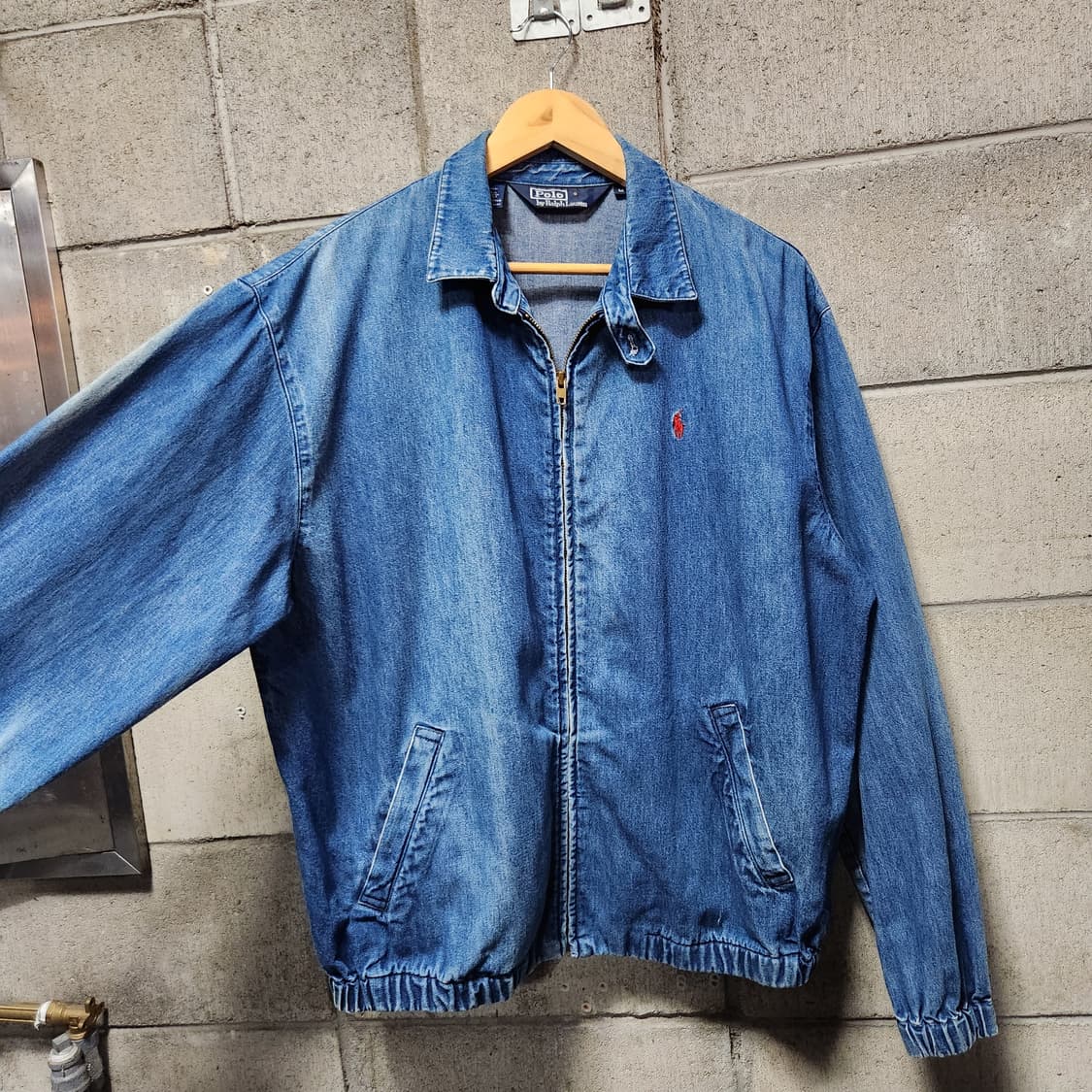 폴로랄프로렌 90s 데님 블루종 자켓 M 105 썬페이드 상품이미지2
