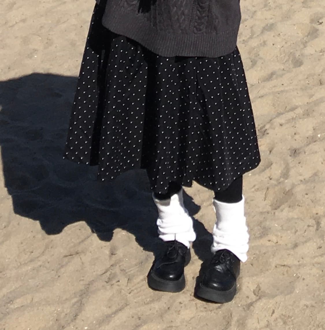 빈티지 도트 미디 스커트 상품이미지2