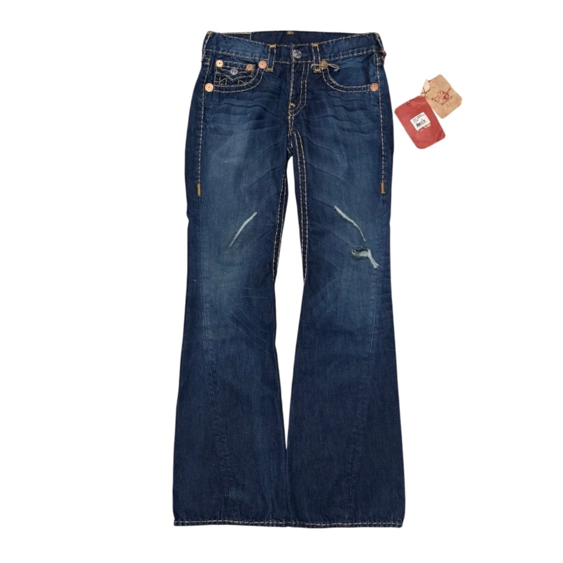 트루릴리전 월드투어 조이 슈퍼티 데미지 워싱 플레어 부츠컷 데님팬츠 상품이미지4