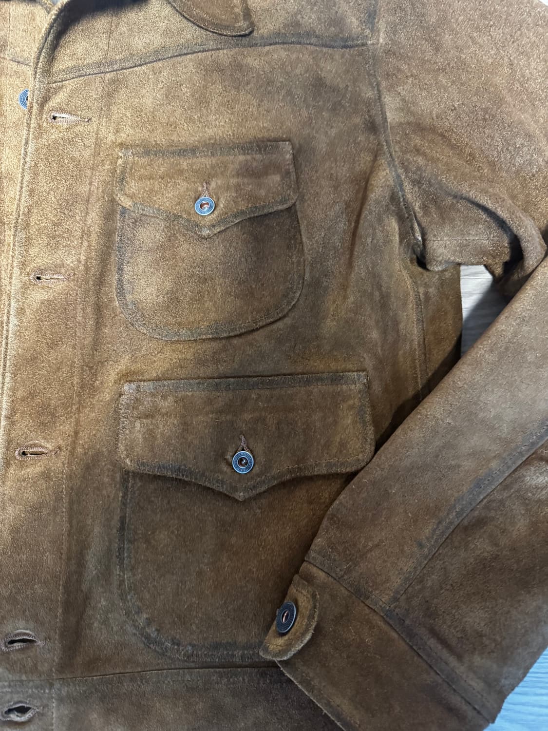 더블알엘  러프아웃 스웨이드 자켓 브라운 L 판매 / L -> M 교환 상품이미지3