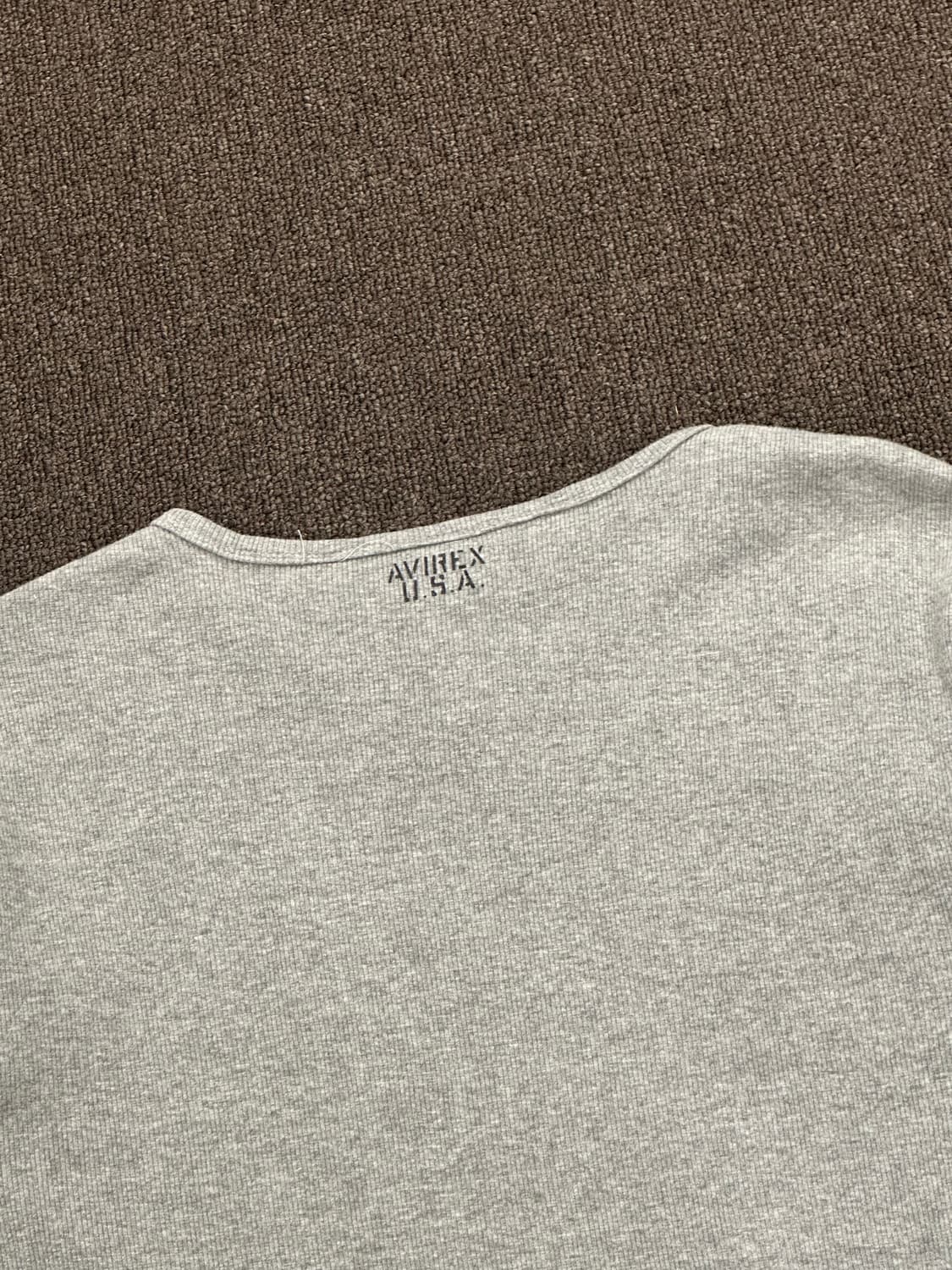 L)AVIREX vintage v넥 그레이 골지 롱슬리브 상품이미지7