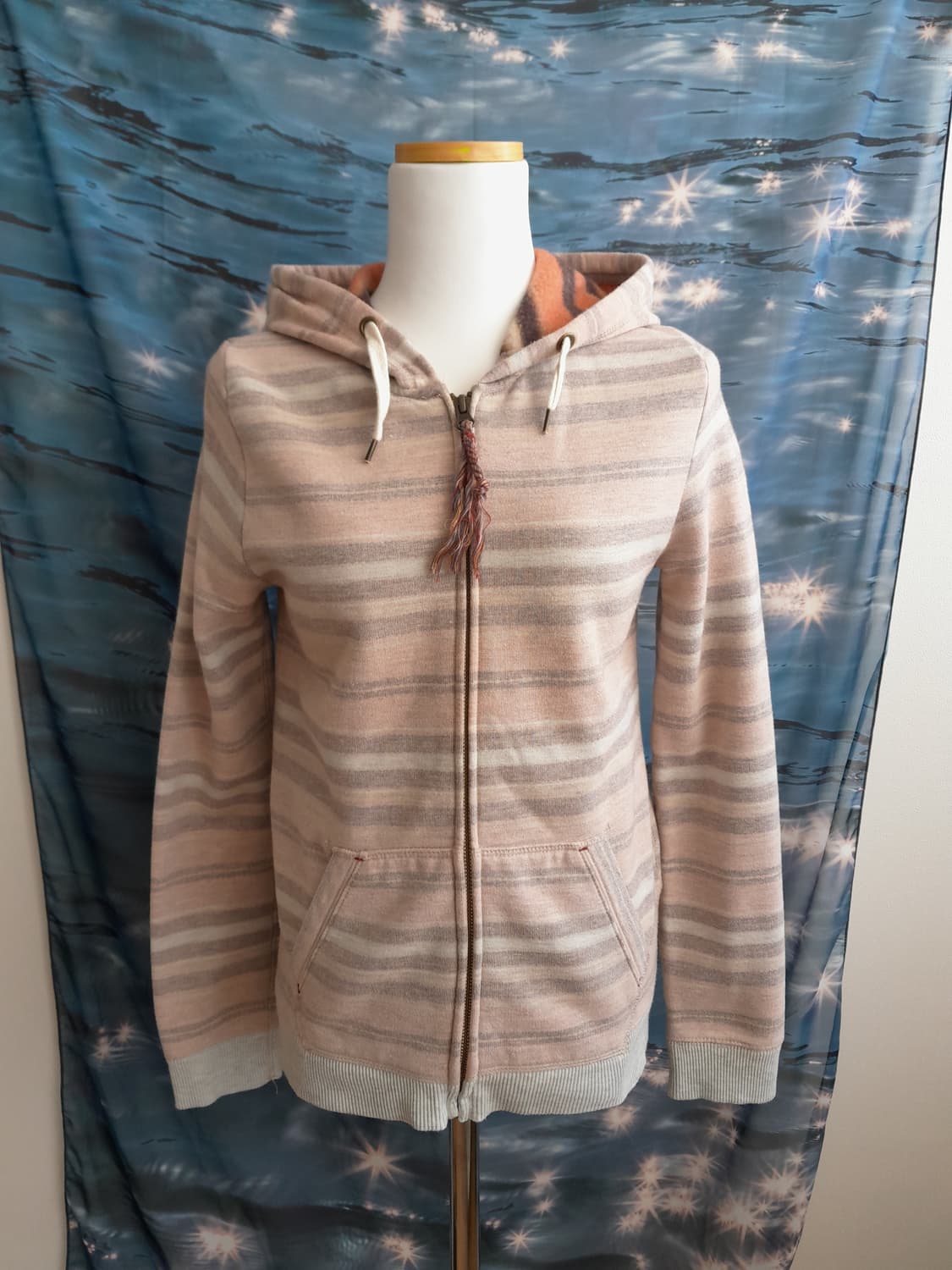 딸기우유 핑크 스트라이프 후드집업 상품이미지1