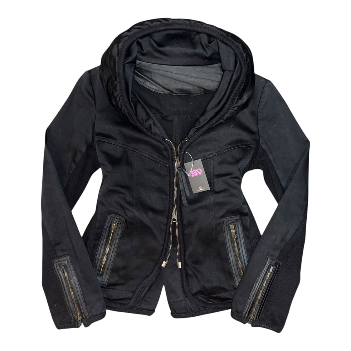 사이드 니트 투웨이 후드 왁스 자켓 y2k펑크갸루 상품이미지1