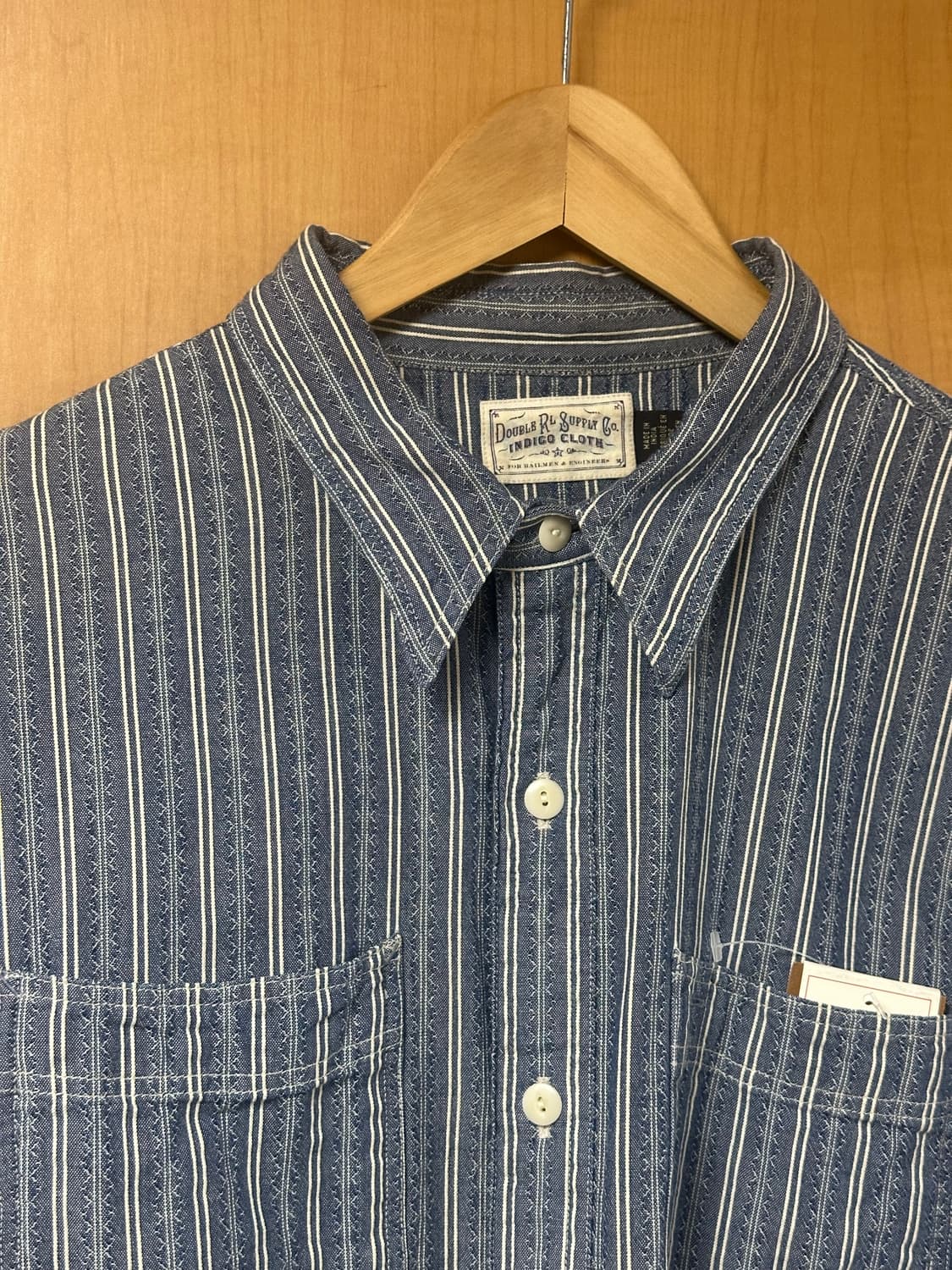 Rrl 인디고 샴브레이 도비 셔츠 L 상품이미지3