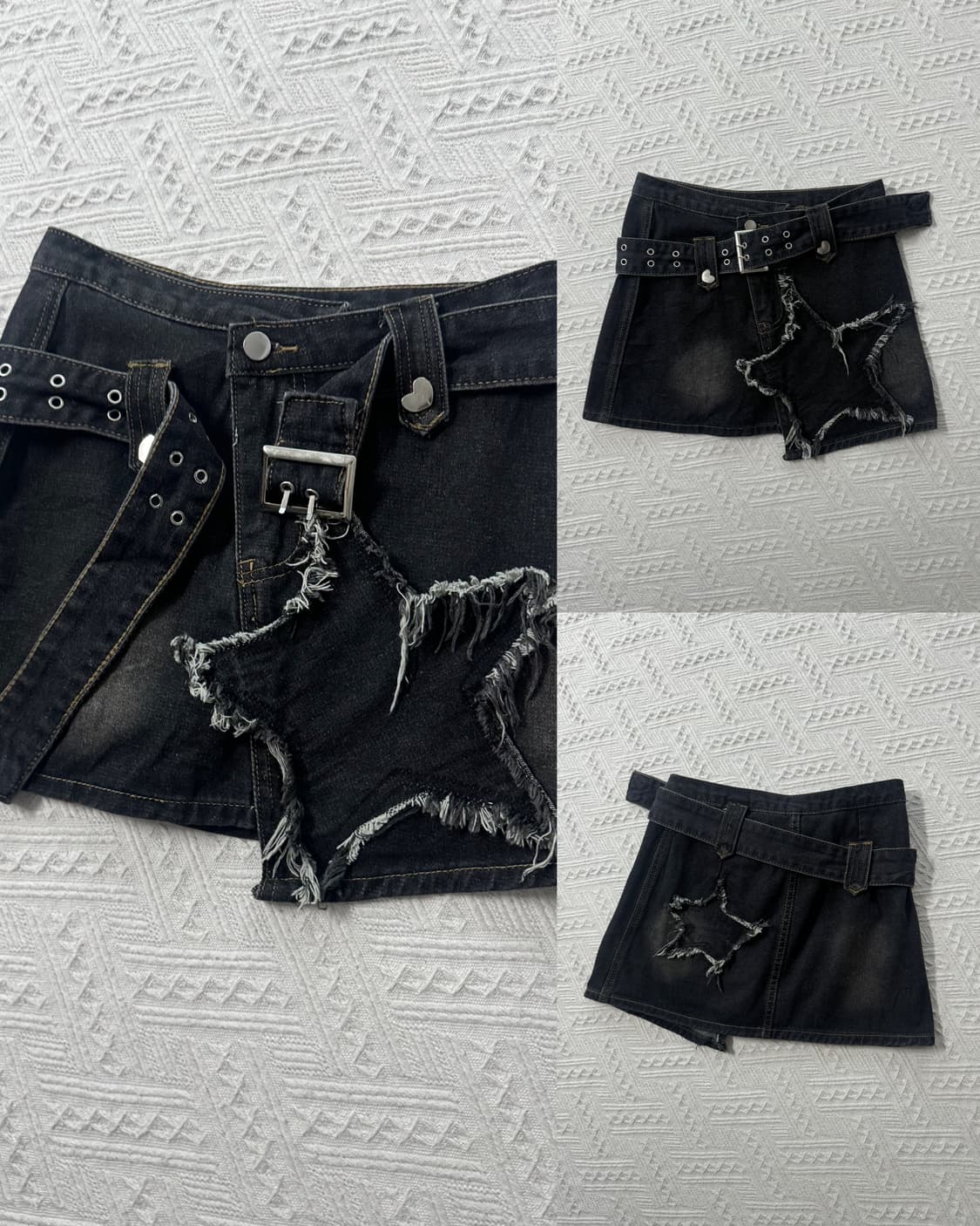 캣츠 패치 큐빅 레이어드 티 스타 패턴 스커트 머플러  3pcs SET 상품이미지7