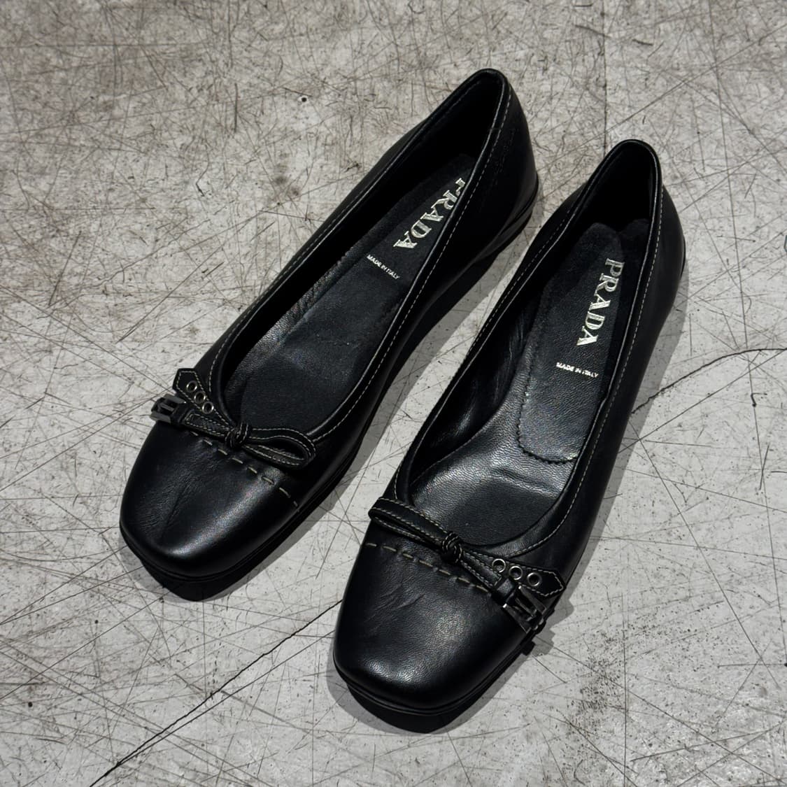PRADA 프라다 레더 발레리나 플랫슈즈 36 (230) 상품이미지2