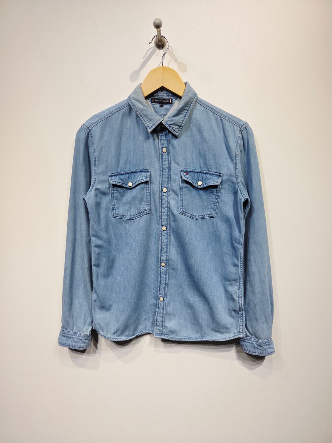 타미힐피거 데님 화이트 스냅 청남방 상품이미지2