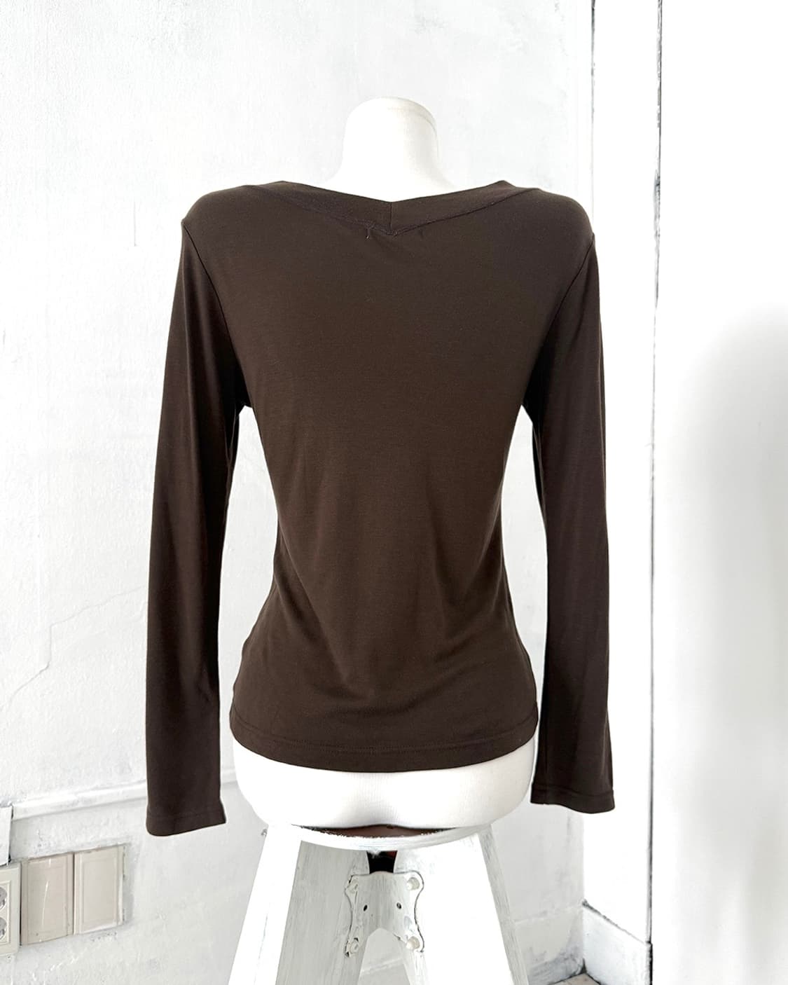 Brown V-Neck Long Sleeve 상품이미지10