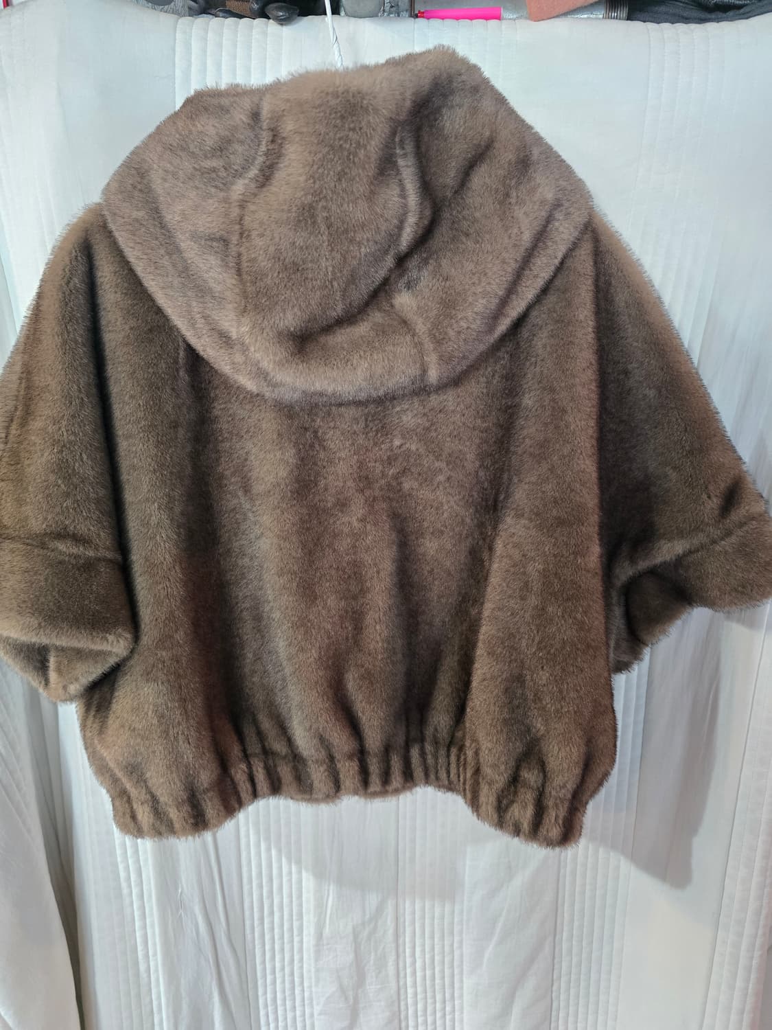 CelebShop Edition 브라운 후드 밍크스타일 자켓 상품이미지3