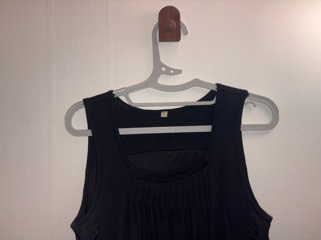 Shirring point unbalanced sleeveless one 상품이미지2