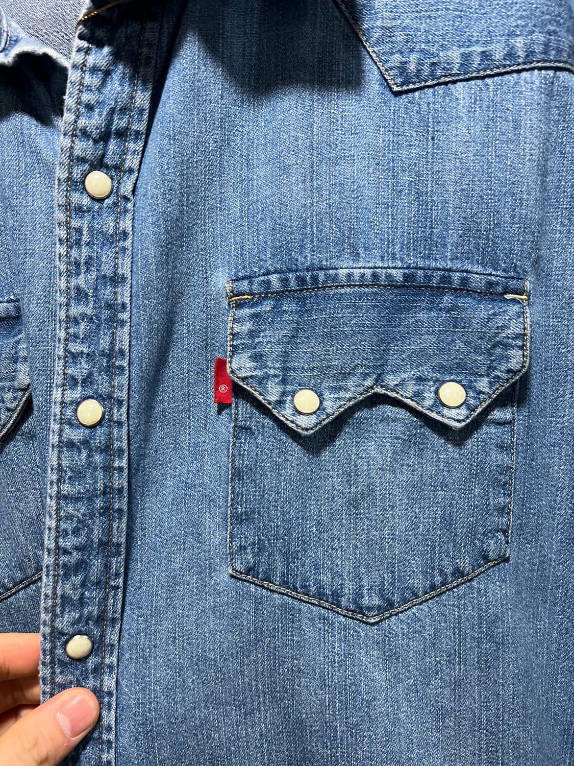 [XL]리바이스 블랭크탭 버튼다운 웨스턴 데님 셔츠 상품이미지3