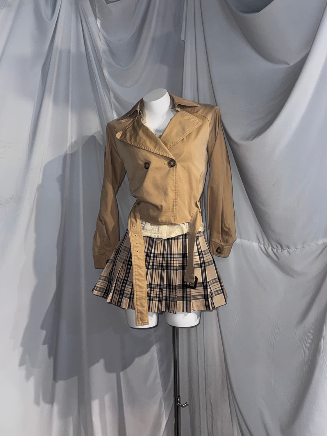 나나미깔 데일리 니혼진 체크 브라운 코디세트  상품이미지5