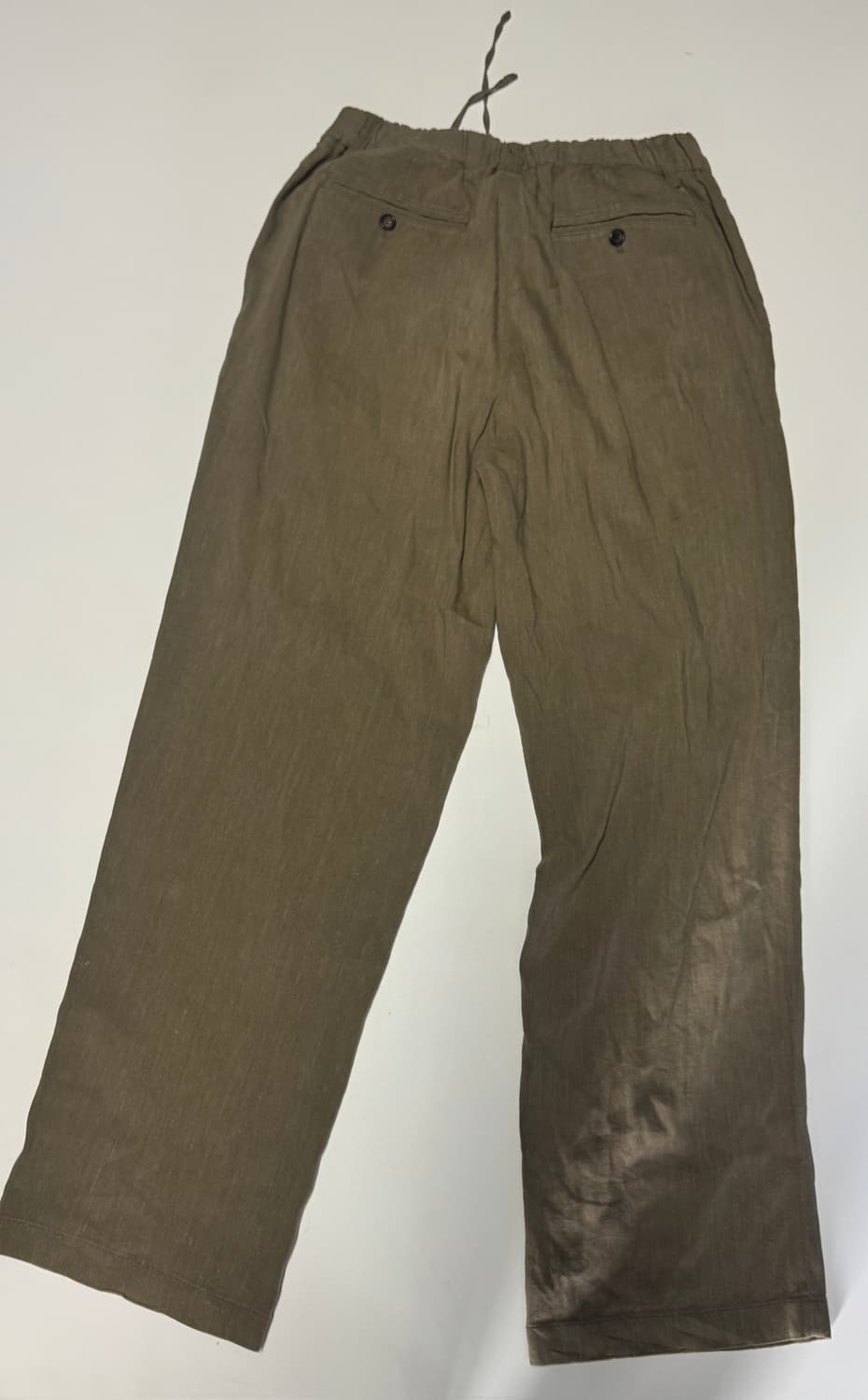 정품 비이커 Beaker 린넨 혼방 와이드팬츠 카키 30.7인치 상품이미지2