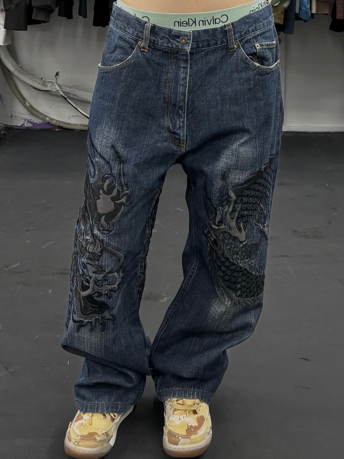 카라쿠리 타마시 오리엔탈 드래곤 데님팬츠 상품이미지2