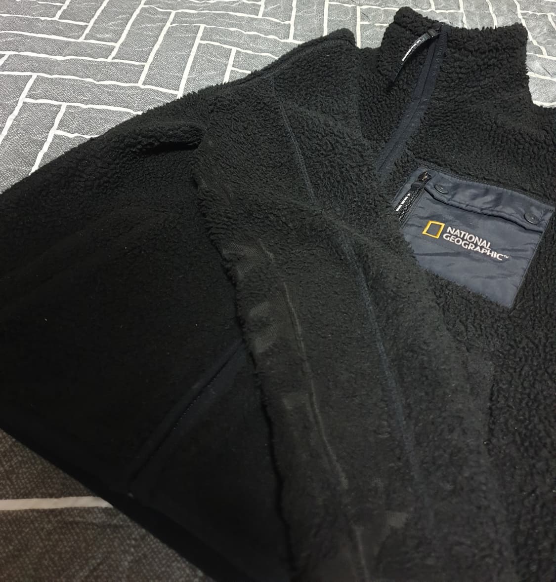 내셔널지오그래픽 스탠드넥 뽀글이 짚업자켓 블랙 (S) 상품이미지7