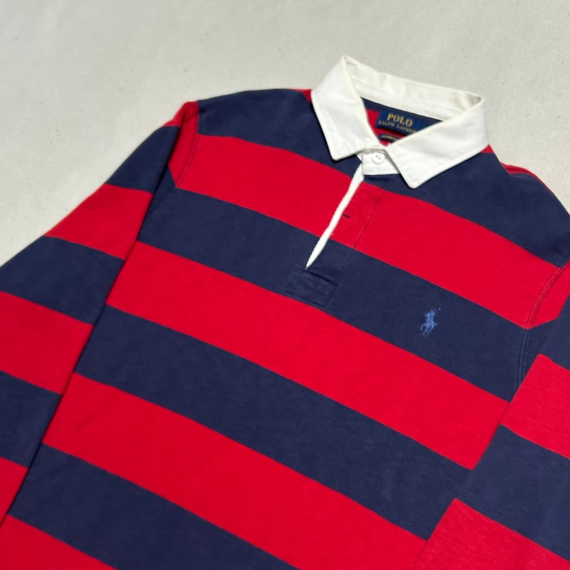 L 폴로랄프로렌 커스텀 슬림핏 카라 단가라 럭비티   상품이미지1