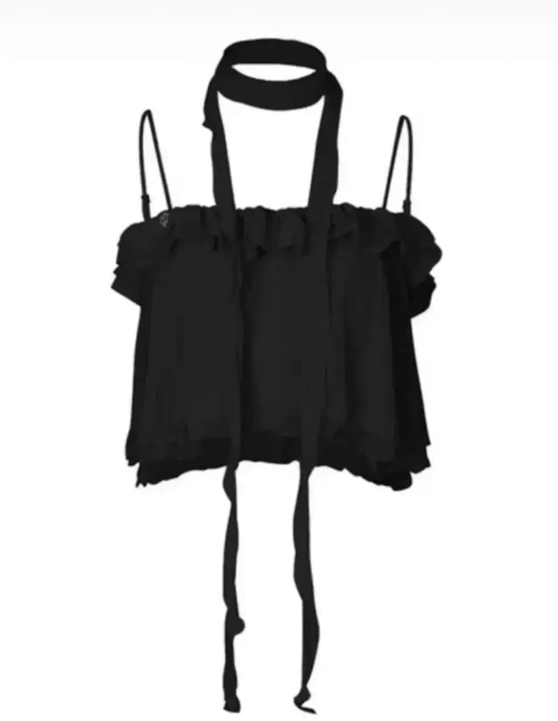 페인오어플레져 릴리 스카프 탑 (블랙) 상품이미지1