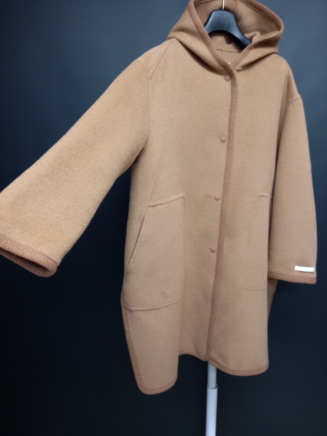 SJSJ 핸드메이드 캐시미어블랜 후드 롱 코트 44-77 상품이미지4