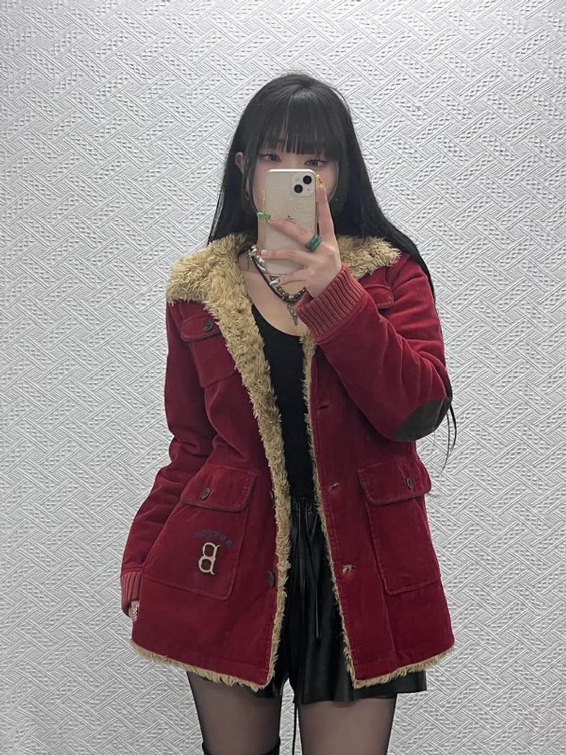 MLB 보스턴 레트로 빈티지 코듀로이 양털 워크 자켓 95 C09541 상품이미지1