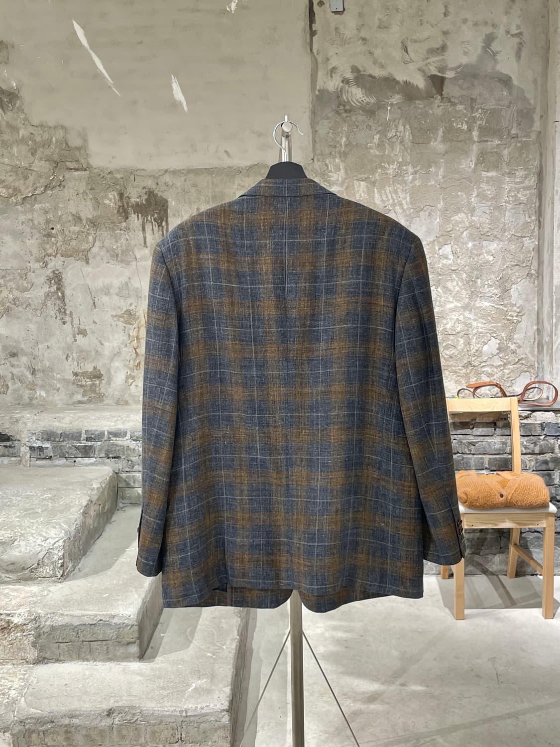 이브 생로랑 뿌르 옴므 체크 실크 린넨 2B 블레이저 상품이미지6