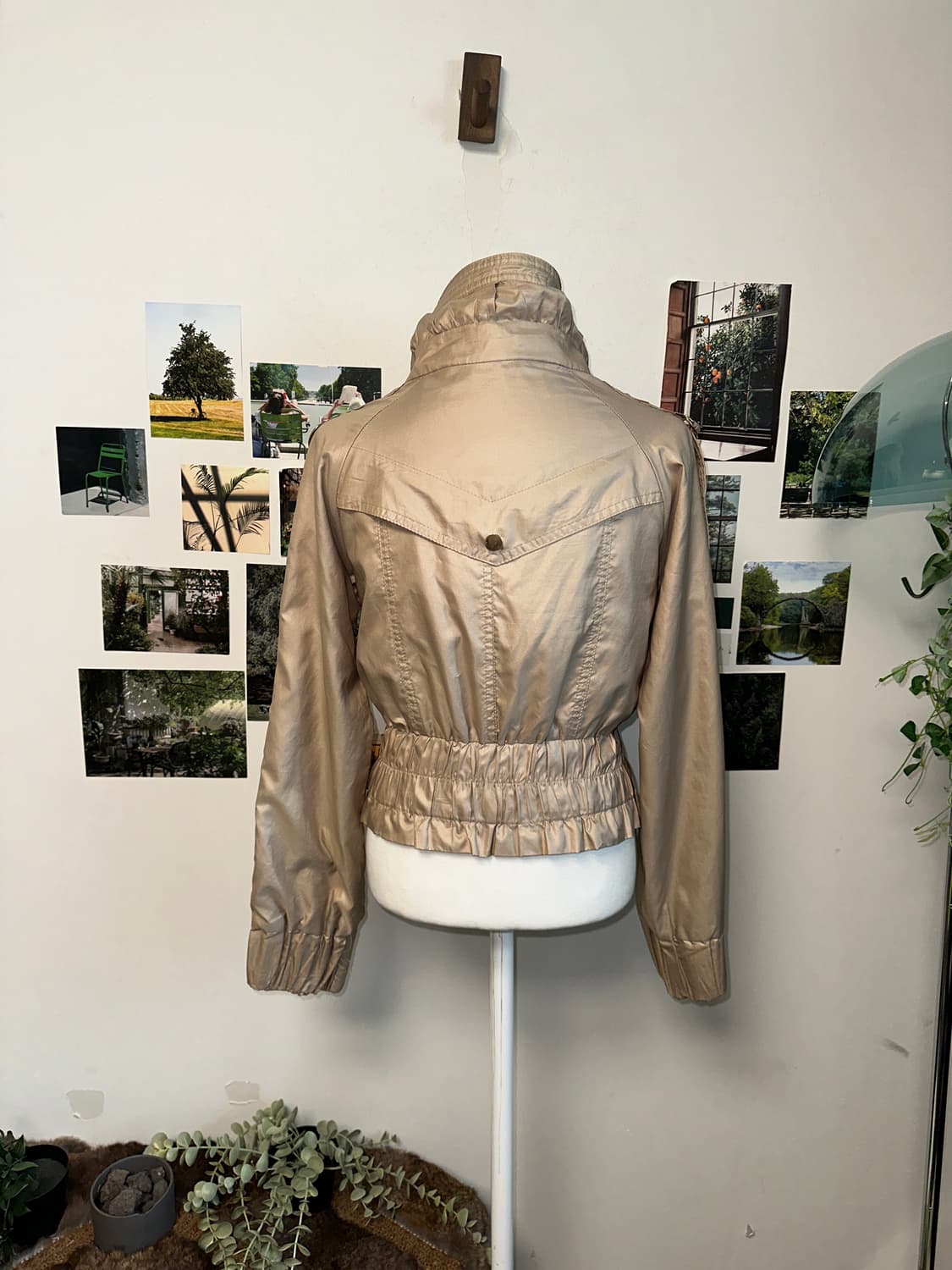 Beige y2k satin crop jacket 상품이미지5