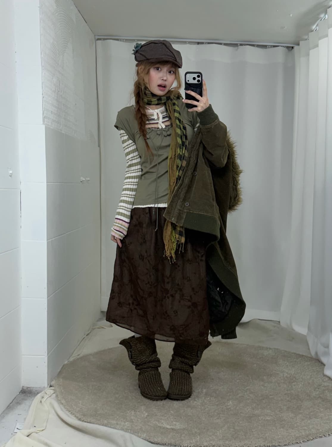 두쫀쿠 녹차 브라운 하구미 모리걸 코디세트 상품이미지2