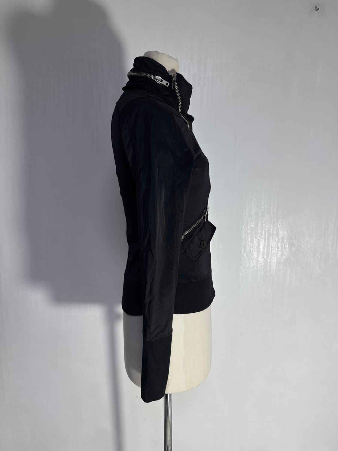 dia 하이넥 비대칭 지퍼 라이더 자켓 y2k 갸루 다이아 상품이미지3