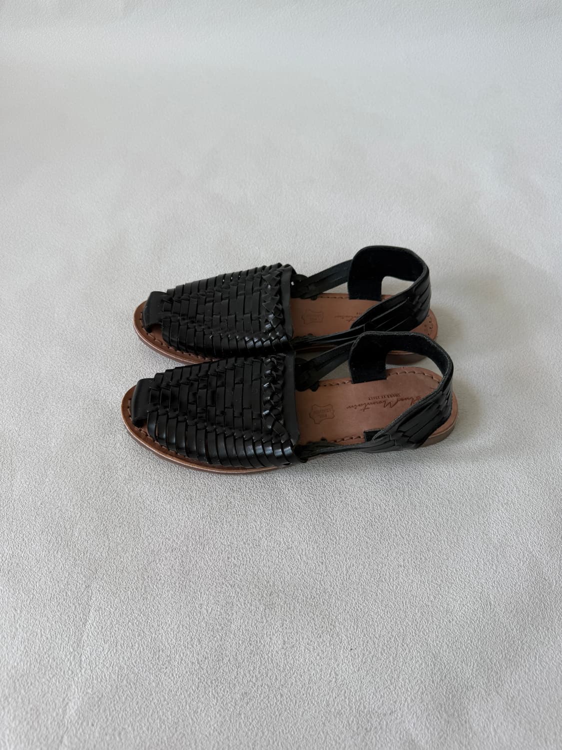 [EU38]Pre owned 레더 위밍 플랫 샌들 상품이미지4