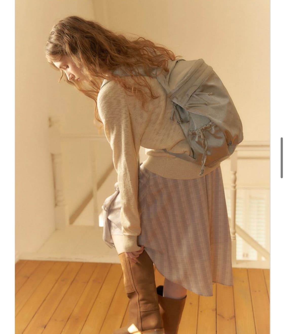 아우로 Ballet backpack 발렛 백팩 페일 블루 상품이미지1