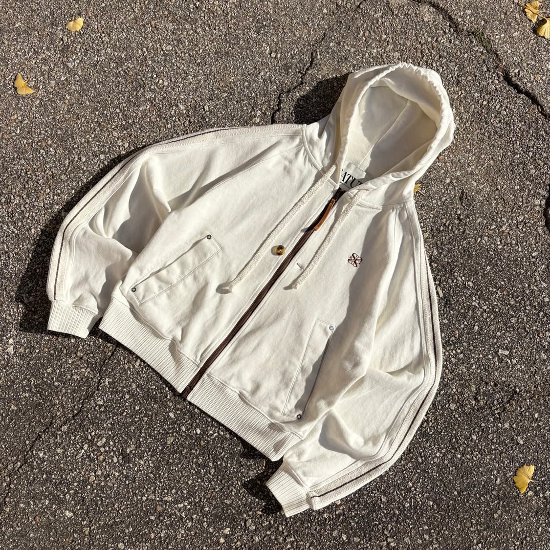 SATUR 로턴 루즈핏 크림 후드집업 상품이미지3