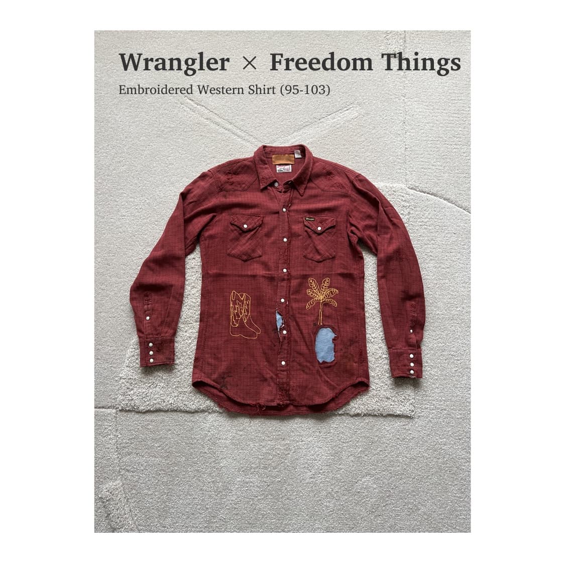 랭글러 x 프리덤 씽즈 엠브로이더드 웨스턴 셔츠 (95-103) 상품이미지1