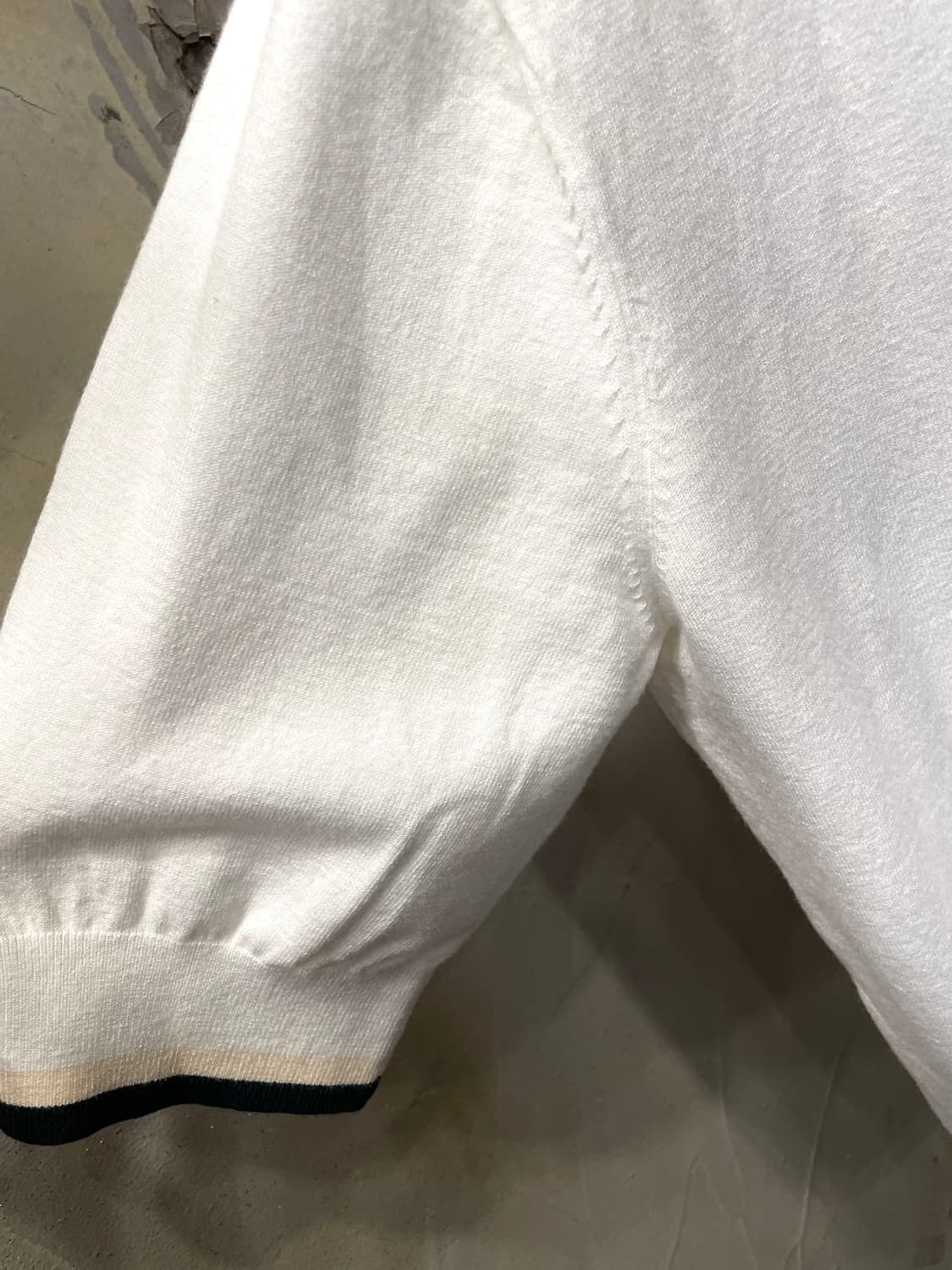 말본 여성 골프복 화이트 반팔 카라 니트 M 상품이미지7