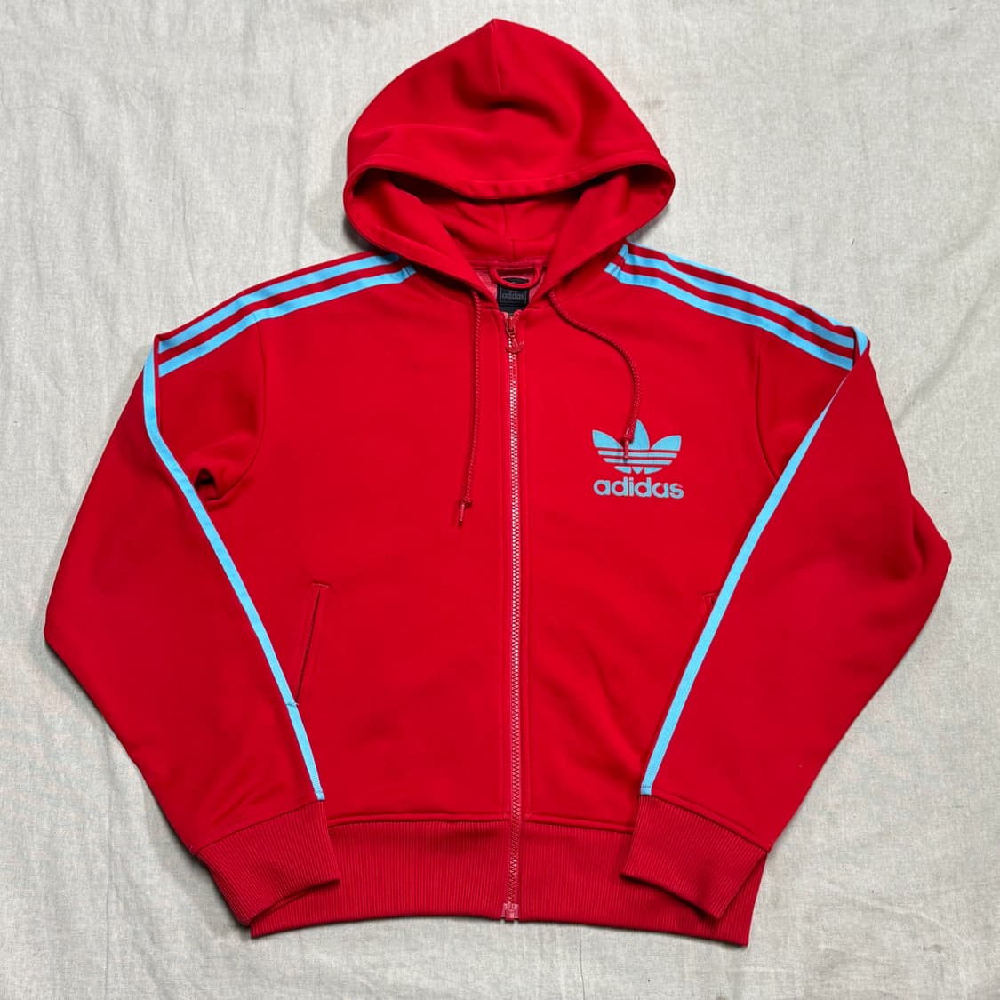 아디다스 레드 소라 배색 져지 후드집업 100 상품이미지1