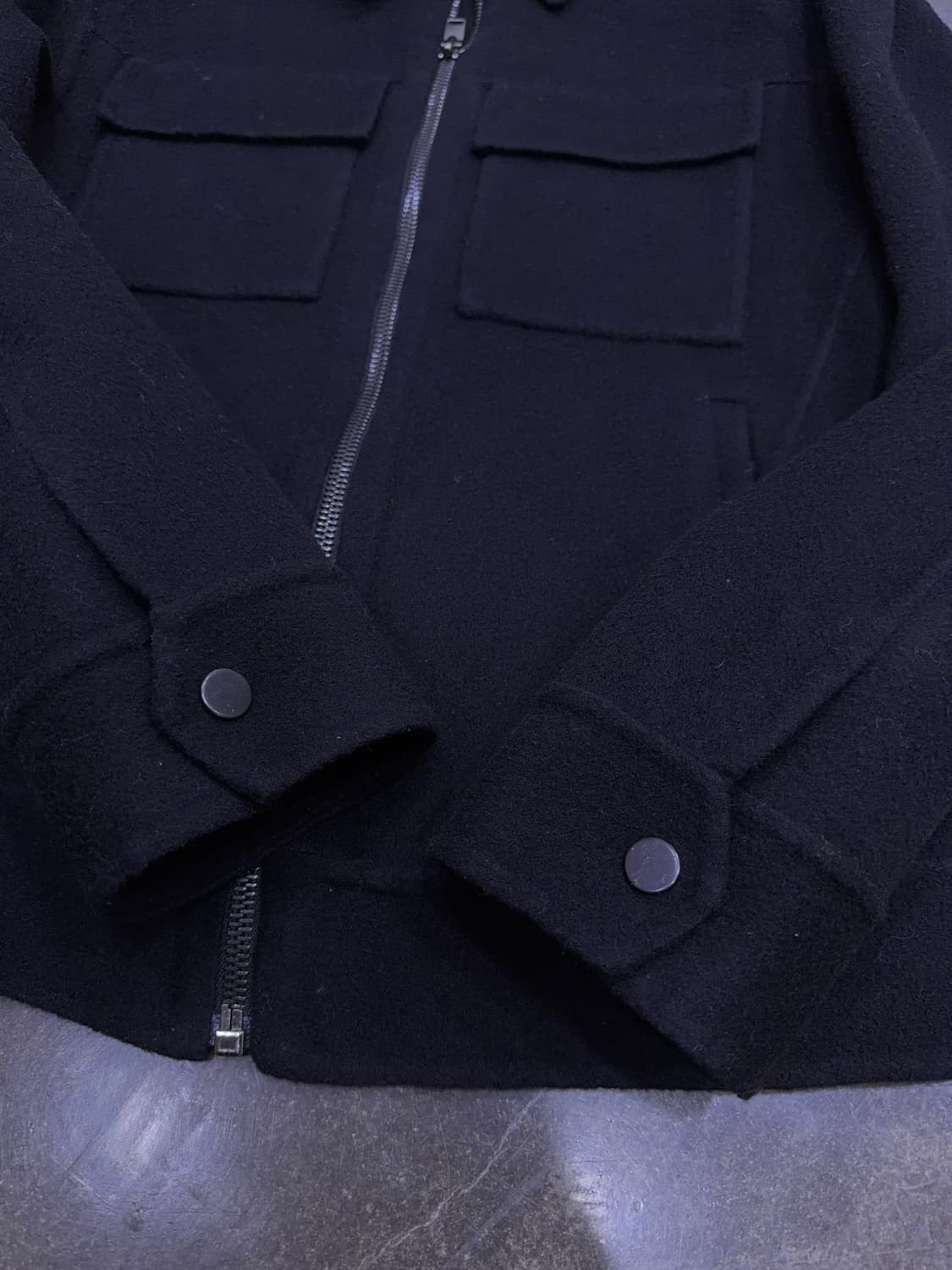 시스템옴므 캐시미어 울 블렌디드 포켓 블루종 자켓 블랙 95 상품이미지6