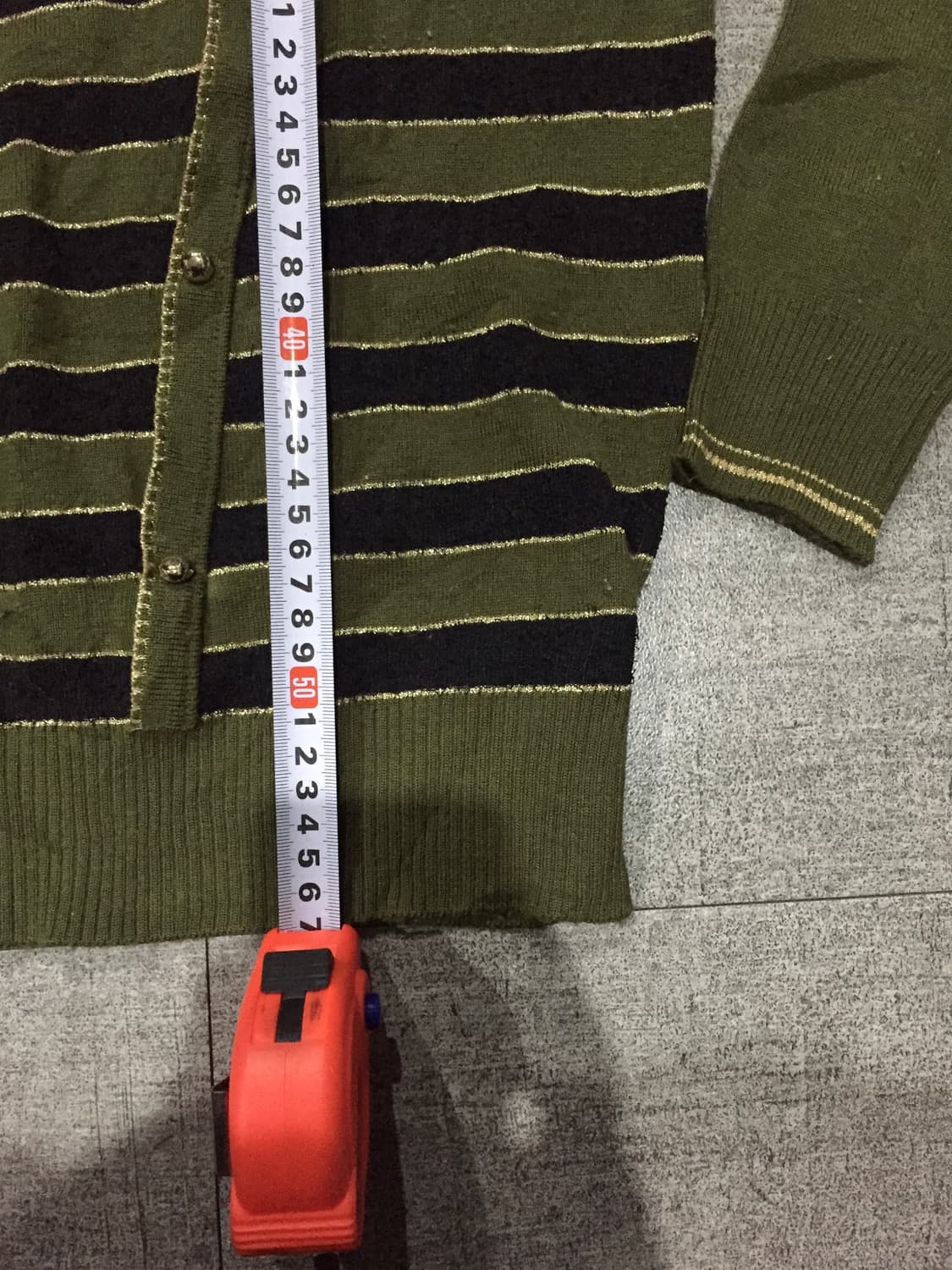 일본빈티지 하구미모리걸 달천깔페어리 트위드반짝이 니트스웨터 카키 상품이미지3