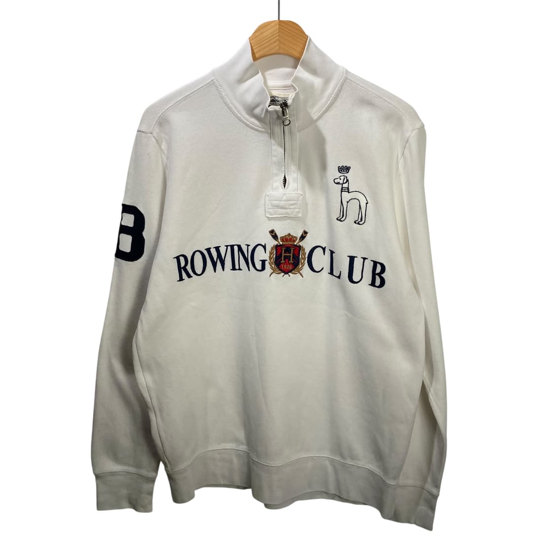 헤지스 ROWING 화이트 반집업 상품이미지2