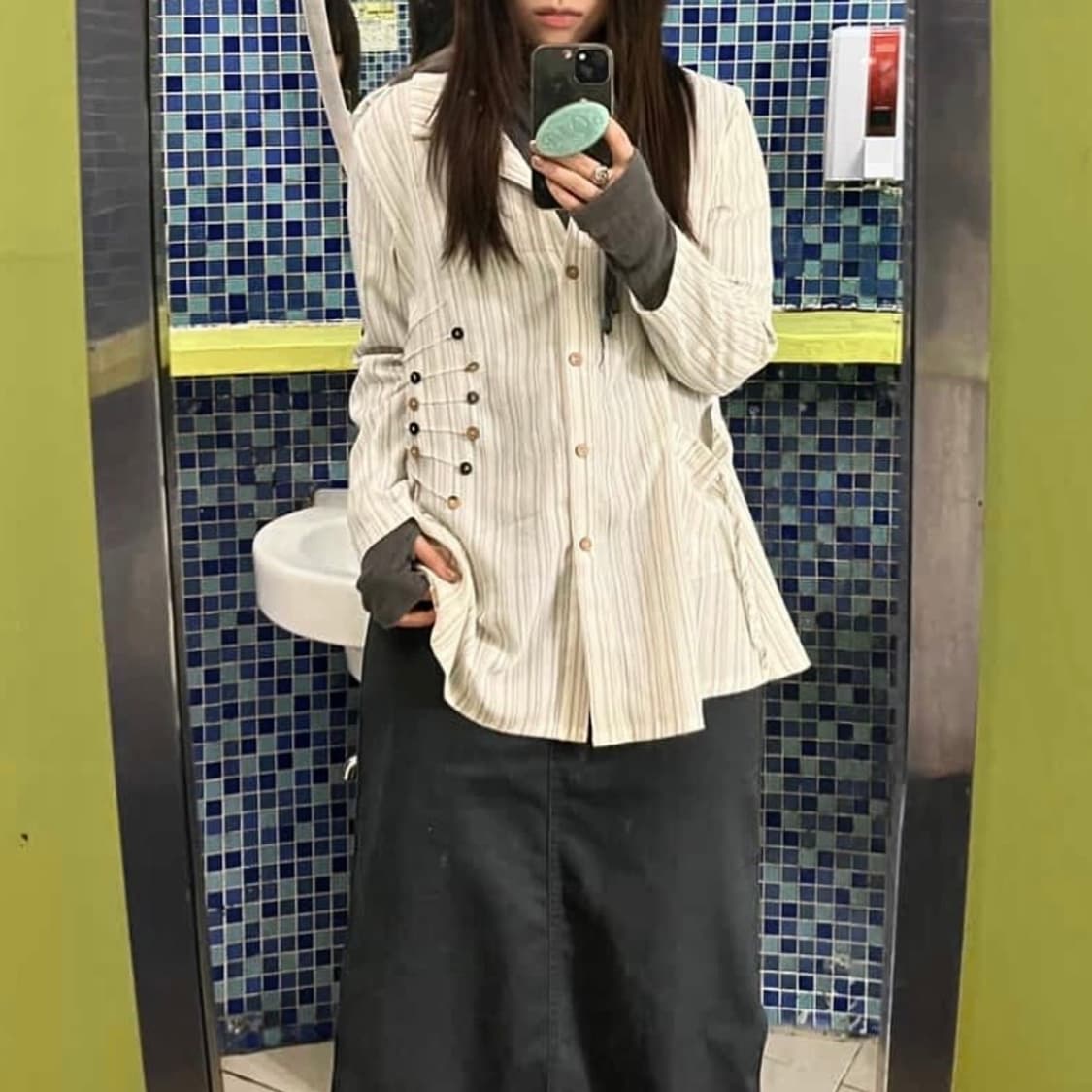 vtg button stripe shirts 상품이미지3