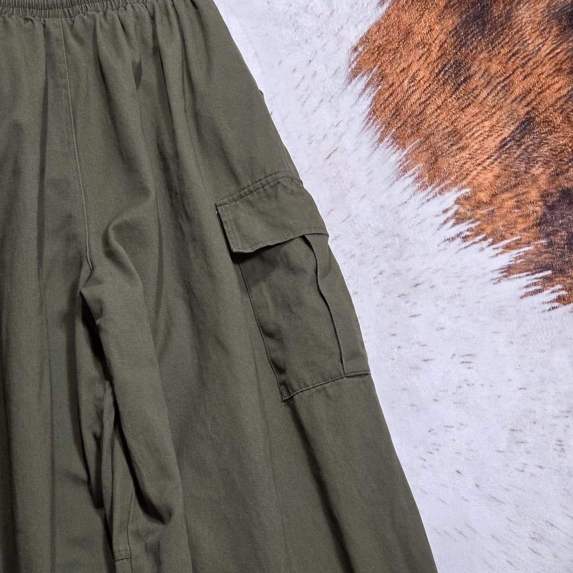 빈티지 카고 카키 코튼 벌룬 팬츠 상품이미지7