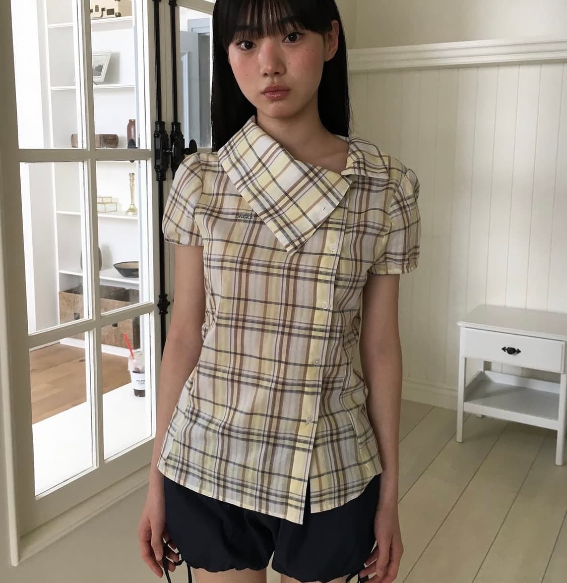 온스카 드레이프 칼라 블라우스 onska 상품이미지1