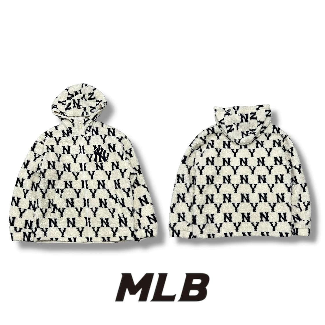 mlb 로고 프린팅 플리스 후드집업 s08324 상품이미지1