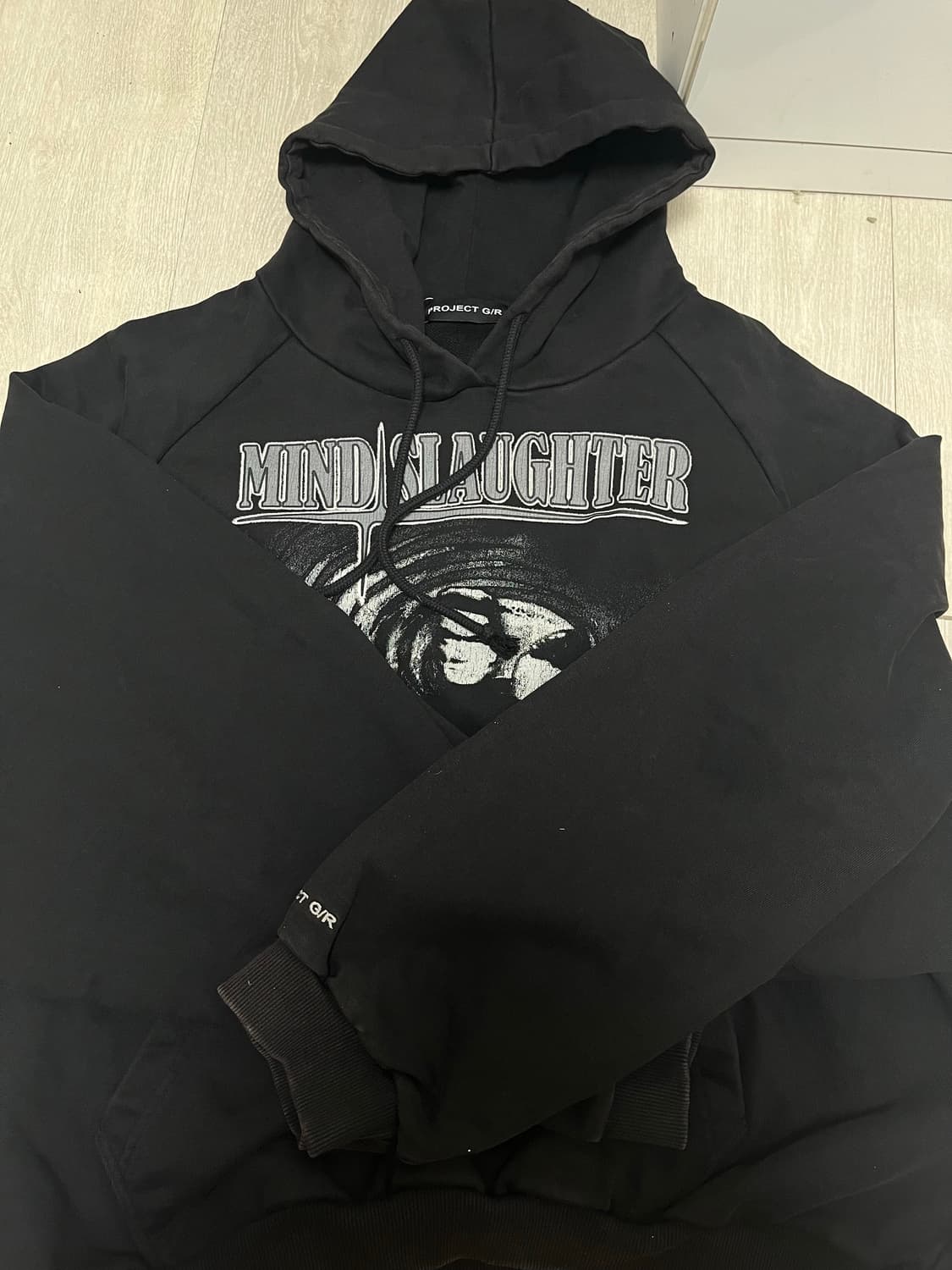 프로젝트 g/r 마인드 슬로터 빈티지 워시드 후드 블랙 상품이미지1