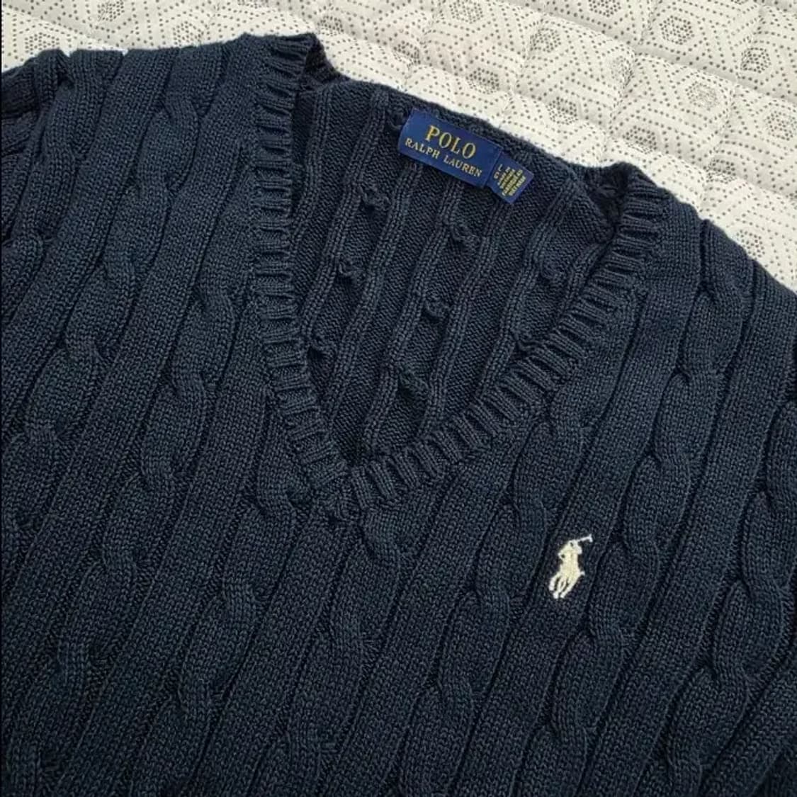 폴로 랄프로렌 꽈배기 V넥 니트 95 상품이미지3